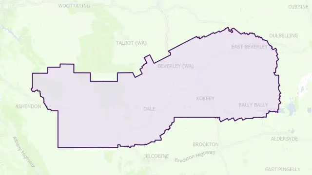 Beverley Council Area Boundary Map