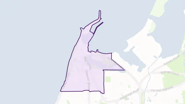 Bunbury Area Boundary Map