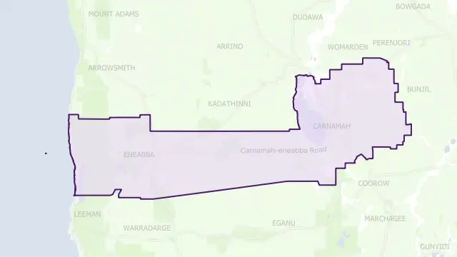 Carnamah Council Area Boundary Map