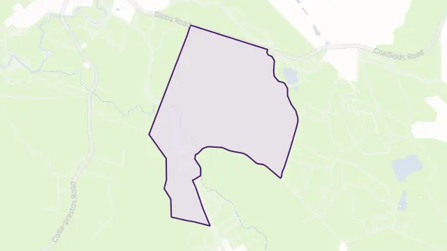 Collie Burn Area Boundary Map