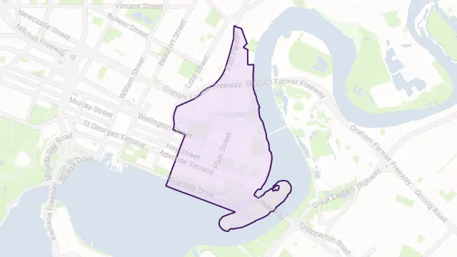 East Perth Area Boundary Map