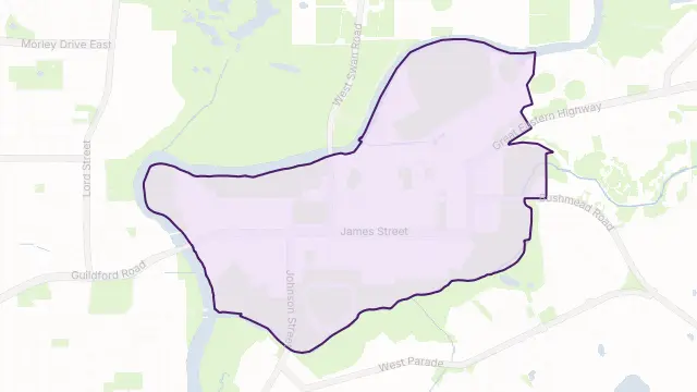 Guildford Area Boundary Map