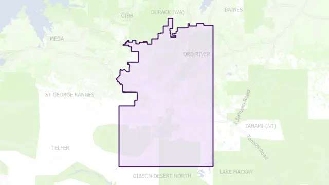 Halls Creek Area Boundary Map