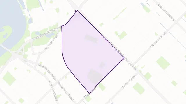 Lathlain Area Boundary Map