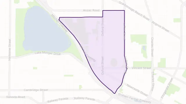Leederville Area Boundary Map