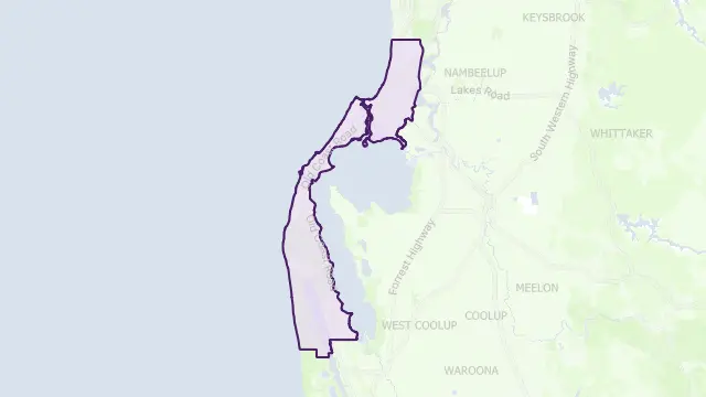 Mandurah Council Area Boundary Map