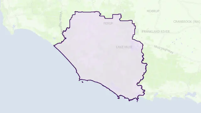 Manjimup Council Area Boundary Map