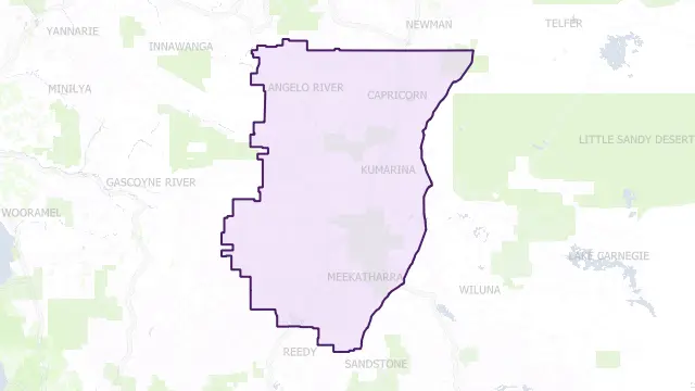 Meekatharra Council Area Boundary Map