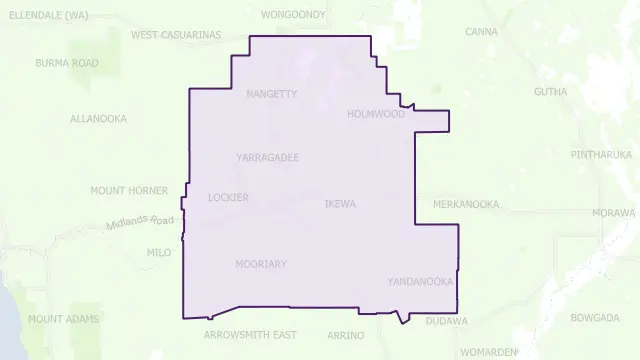 Mingenew Area Boundary Map
