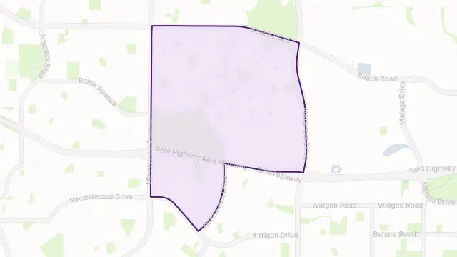 Mirrabooka Area Boundary Map