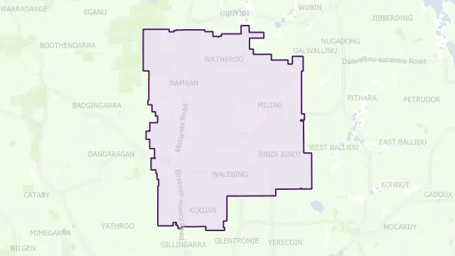 Moora Council Area Boundary Map