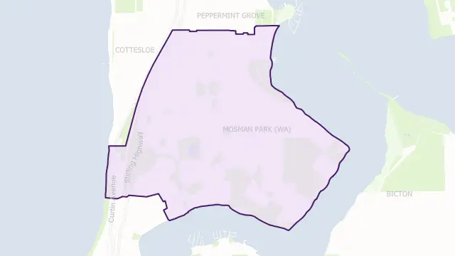 Mosman Park Council Area Boundary Map