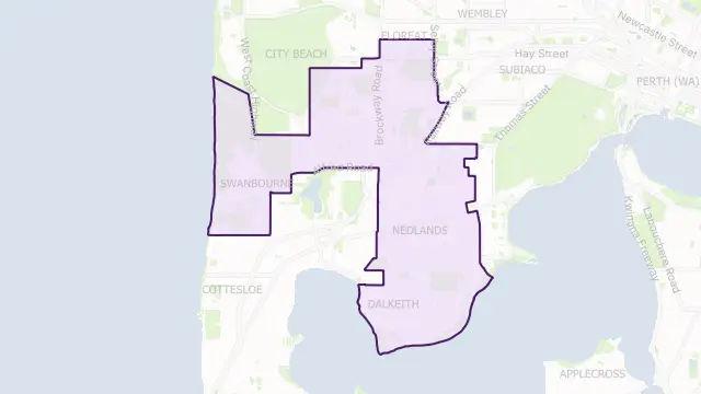 Nedlands Area Boundary Map