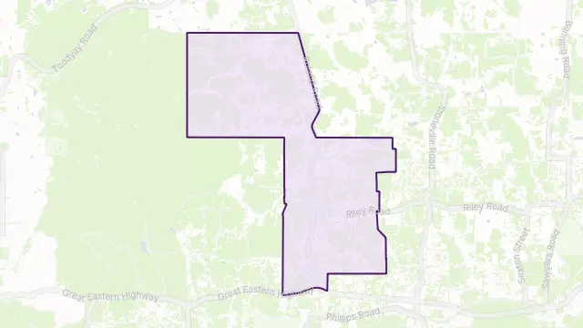 Parkerville Area Boundary Map
