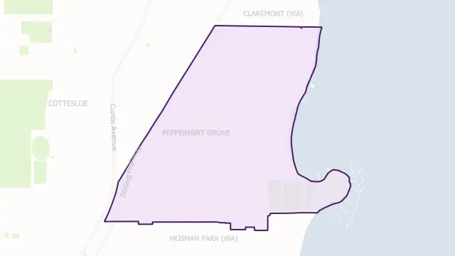 Peppermint Grove Council Area Boundary Map