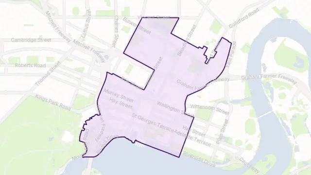 Perth Area Boundary Map