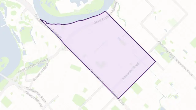 Rivervale Area Boundary Map