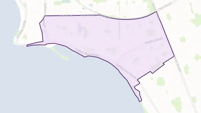 Safety Bay Area Boundary Map