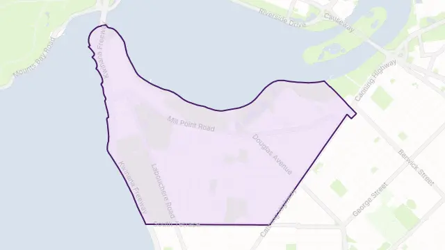 South Perth Area Boundary Map