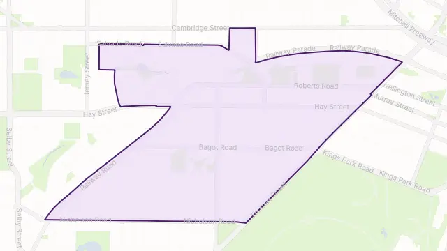 Subiaco Area Boundary Map
