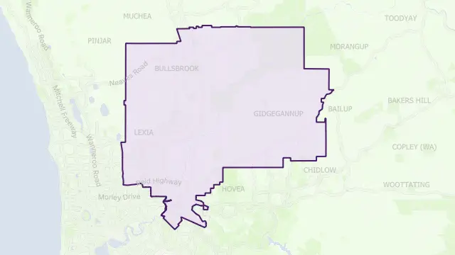 Swan Council Area Boundary Map